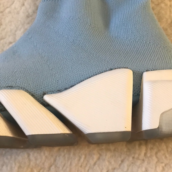 Balenciaga | Light Blue and White Speed Knit Sock Trainer Sneakers Size 8 - Picture 12 of 14